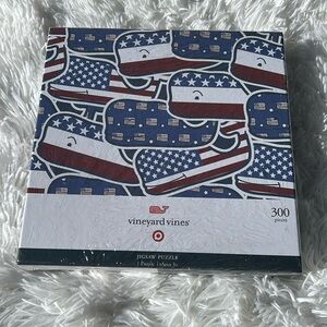 Vineyard Vines for Target 300 Piece Jigsaw Puzzle Patriotic USA Flag Whale NEW